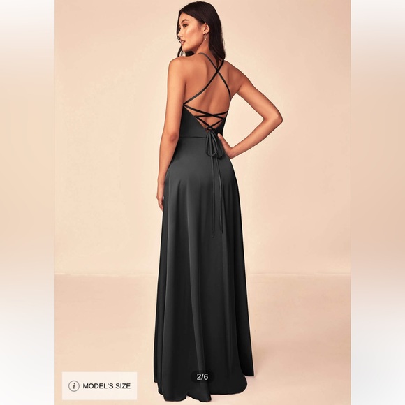 Azazie Mei Stretch Satin Bridesmaids Dress - Picture 2 of 3